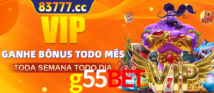 Banner promocional do g55bet oferecendo 100% de recompensas adicionais contínuas para quem fizer o login diário (Daily sign-in), com um mascote de coelho.