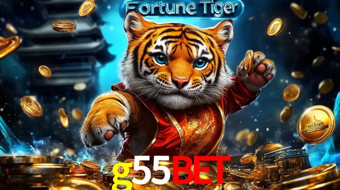 Imagem promocional do jogo de slot Fortune Tiger, com um tigre majestoso em traje tradicional cercado por uma fortuna em moedas de ouro, disponível agora no cassino g55bet.